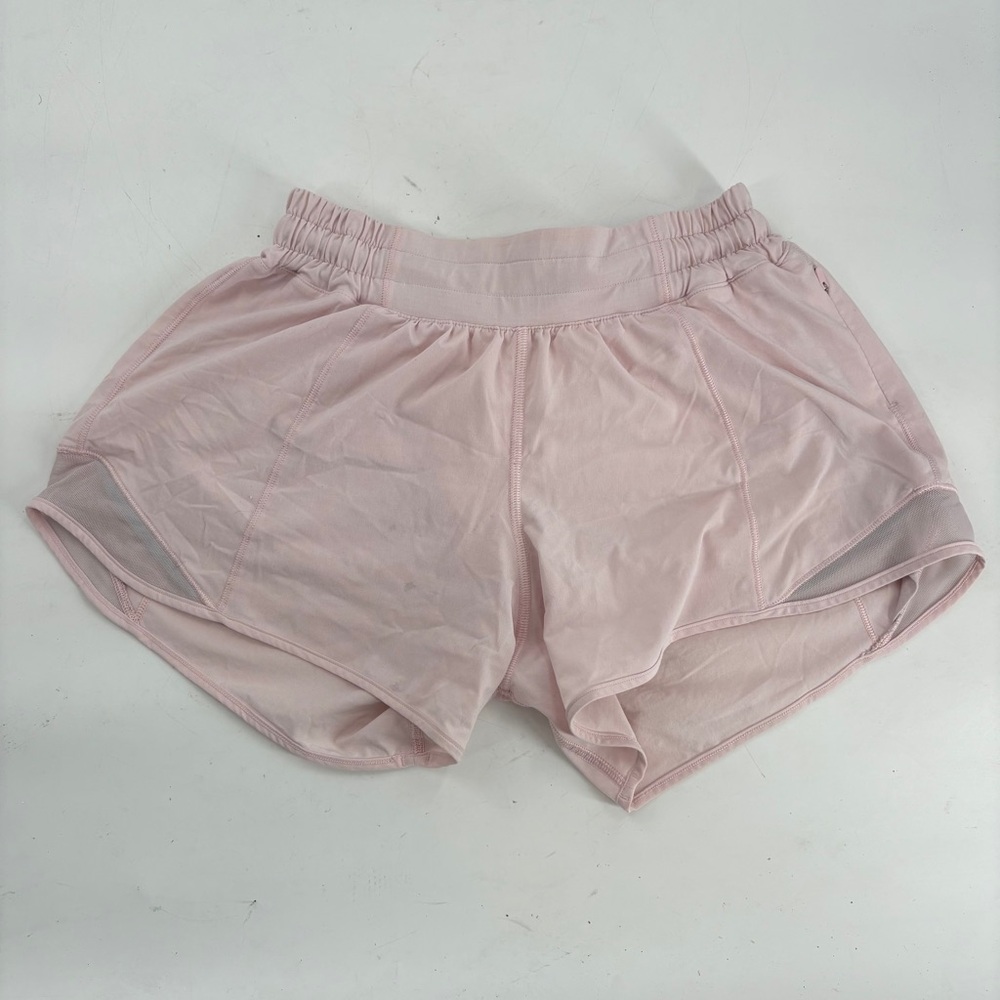 lululemon Hotty Hot Short 4 Mid Rise Strawberry Athletic Run Shorts Sporty